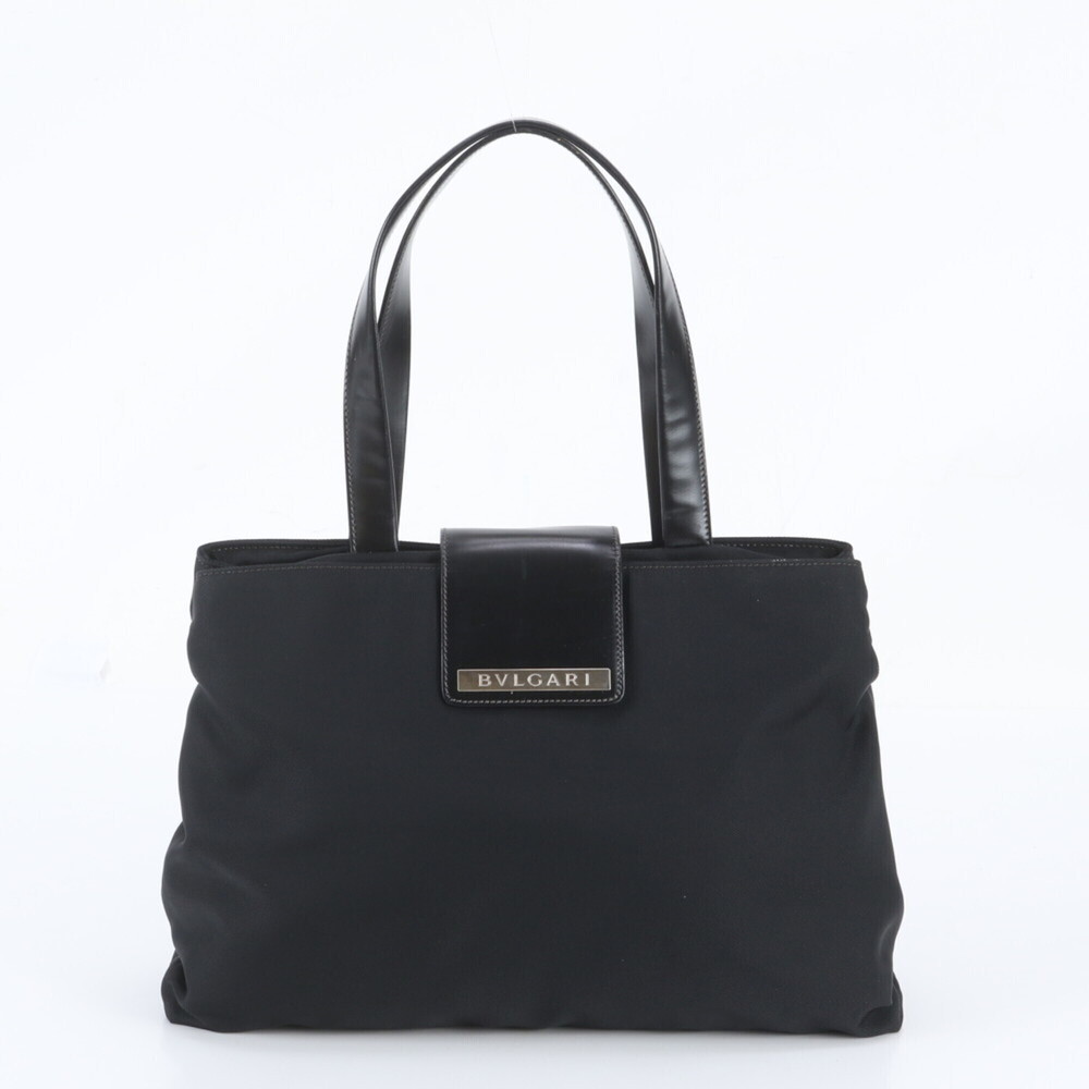 Bvlgari Leather Tote Bag Shoulder Handbag Black Women's